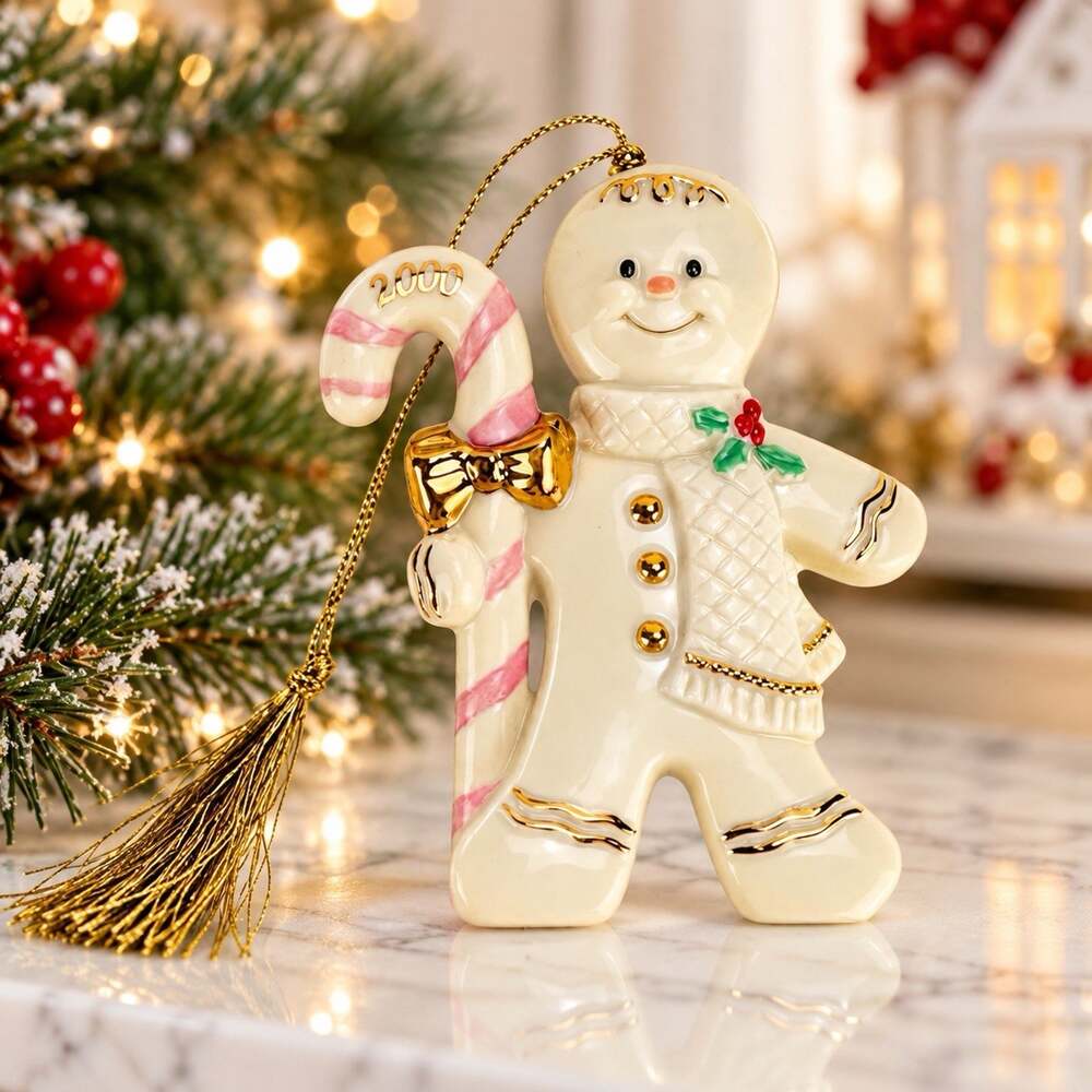 Lenox Ornament 2000 Gingerbread Christmas Holiday Figurine With Box